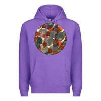 Purple african fabric pattern round earrings 5 Premium Hoodie - BundleAndBundleShop