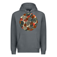 Rock african fabric pattern round earrings 5 Premium Hoodie - BundleAndBundleShop