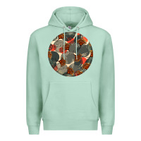 Seafoam african fabric pattern round earrings 5 Premium Hoodie - BundleAndBundleShop