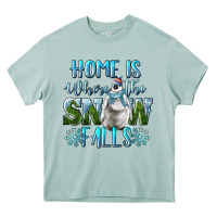 Arona Home Is Where The Snow Falls Winter Penguin Heavy Core Tee - LillyAllenDesigns