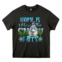 Asphalt Home Is Where The Snow Falls Winter Penguin Heavy Core Tee - LillyAllenDesigns