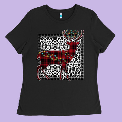 Christmas Deer Ladies Tee Designed By Bettercallsaul