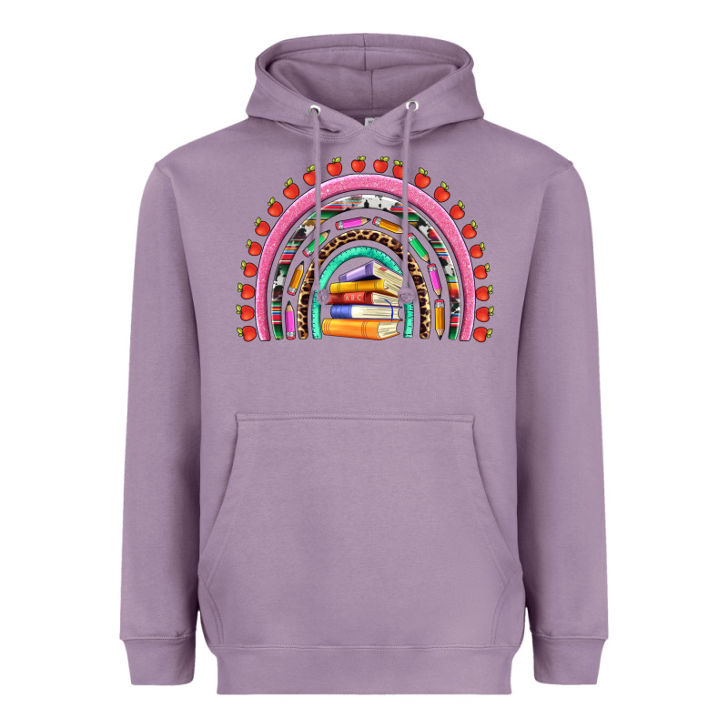 Teacher Pen Apple Books Rainbow Heavyweight Hoodie by Artiststas | Teevron