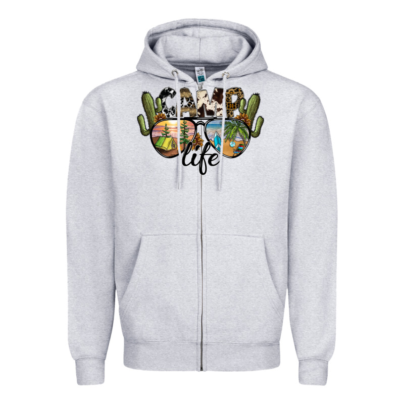 Camp Life Zipper Hoodie by SublimationCraftShop | Teevron