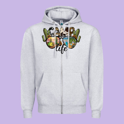 Camp Life Zipper Hoodie Designed By Sublimationcraftshop