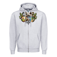 Heather Grey camp life Zipper Hoodie - SublimationCraftShop