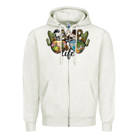 Oatmeal Heather camp life Zipper Hoodie - SublimationCraftShop