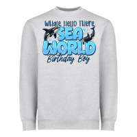 Heather Grey Whale Hello There Sea World Birthday Boy Heavyweight Sweatshirt - CowhideDigitalArt