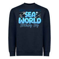 Navy Whale Hello There Sea World Birthday Boy Heavyweight Sweatshirt - CowhideDigitalArt