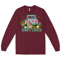 Burgundy Happy Easter Day Long Sleeve Tee - CowGirlArtShop