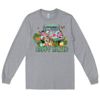 Heather Grey Happy Easter Day Long Sleeve Tee - CowGirlArtShop
