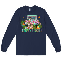 Navy Happy Easter Day Long Sleeve Tee - CowGirlArtShop