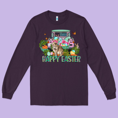 Happy Easter Day Long Sleeve Tee Designed By Cowgirlartshop