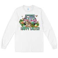 White Happy Easter Day Long Sleeve Tee - CowGirlArtShop