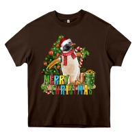 Chocolate Brown Merry Christmas Penguin Heavy Core Tee - LillyAllenDesigns