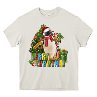 Cream Merry Christmas Penguin Heavy Core Tee - LillyAllenDesigns