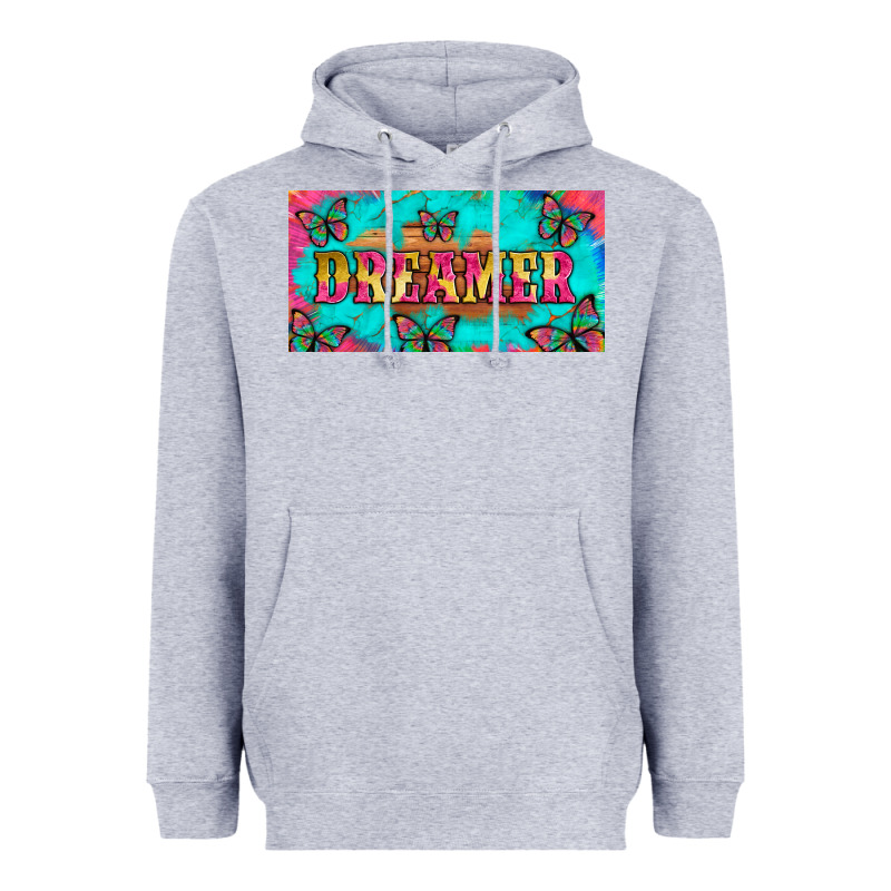 Dreamer With Butterfly And Tie Dye  Licance  Plate Heavyweight Hoodie by Artiststas | Teevron