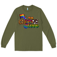 Army Green Western choose love Long Sleeve Tee - CowGirlArtShop