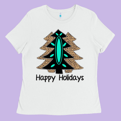 Happy Holidays Tree Ladies Tee Designed By Bettercallsaul