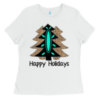 White Happy Holidays Tree Ladies Tee - Bettercallsaul