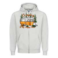Dove Grey camping is my happy place Zipper Hoodie - SublimationCraftShop