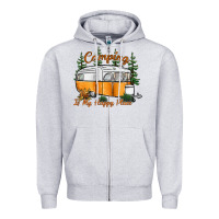 Heather Grey camping is my happy place Zipper Hoodie - SublimationCraftShop