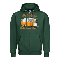 Sports Green camping is my happy place Zipper Hoodie - SublimationCraftShop