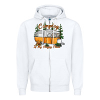 White camping is my happy place Zipper Hoodie - SublimationCraftShop