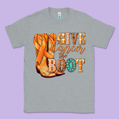 Give Cancer The Boot Kidney Cancer Orange Ribbon Classic Tee Designed By Nancycooperartshop