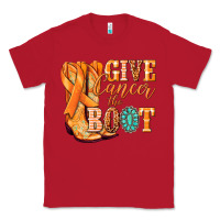 Red Give Cancer the boot Kidney Cancer orange ribbon Classic Tee - NancyCooperArtShop