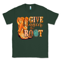 Sports Green Give Cancer the boot Kidney Cancer orange ribbon Classic Tee - NancyCooperArtShop
