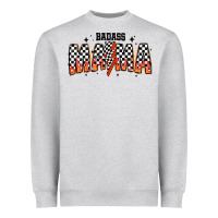 Heather Grey baddas mama Heavyweight Sweatshirt - CowhideDigitalArt