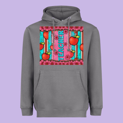 Teacher With  Flower Glitter And Serape Leopard Heavyweight Hoodie Designed By Artiststas