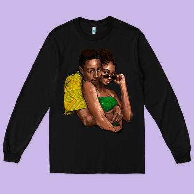 Black Couple Long Sleeve Tee Designed By Howdyjamesfarm