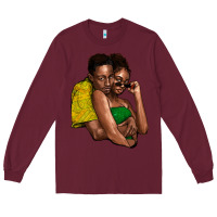 Burgundy Black couple Long Sleeve Tee - HowdyJamesFarm