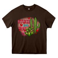 Chocolate Brown stuck on you cactus Heavy Core Tee - JahusDesignShop