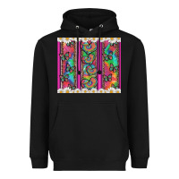Black tie dye hearts and butterfly with flowers Heavyweight Hoodie - Artiststas
