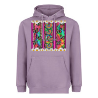 Lavender tie dye hearts and butterfly with flowers Heavyweight Hoodie - Artiststas