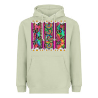 Matcha tie dye hearts and butterfly with flowers Heavyweight Hoodie - Artiststas