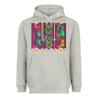 Moon Dust tie dye hearts and butterfly with flowers Heavyweight Hoodie - Artiststas
