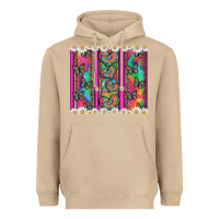 Mushroom tie dye hearts and butterfly with flowers Heavyweight Hoodie - Artiststas
