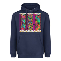 Navy tie dye hearts and butterfly with flowers Heavyweight Hoodie - Artiststas