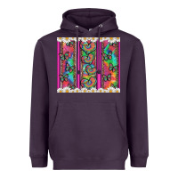 Plum tie dye hearts and butterfly with flowers Heavyweight Hoodie - Artiststas
