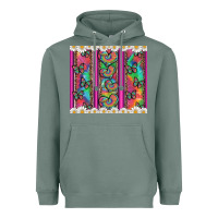 Sage tie dye hearts and butterfly with flowers Heavyweight Hoodie - Artiststas