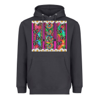 Smoke tie dye hearts and butterfly with flowers Heavyweight Hoodie - Artiststas
