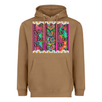 Toasted Coconut tie dye hearts and butterfly with flowers Heavyweight Hoodie - Artiststas