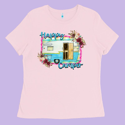 Happy Camper With Flowers Ladies Tee Designed By Bettercallsaul