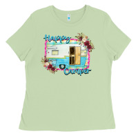 Matcha Happy Camper With Flowers Ladies Tee - Bettercallsaul