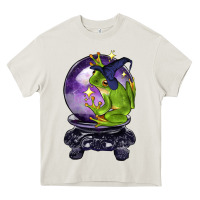 Cream Halloween Frog With Crystal Ball Heavy Core Tee - LillyAllenDesigns