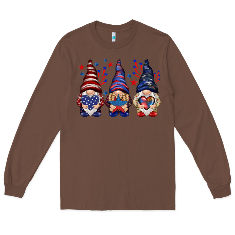 4th Of July Gnomies With Stars Long Sleeve Tee by HowdyJamesFarm | Teevron